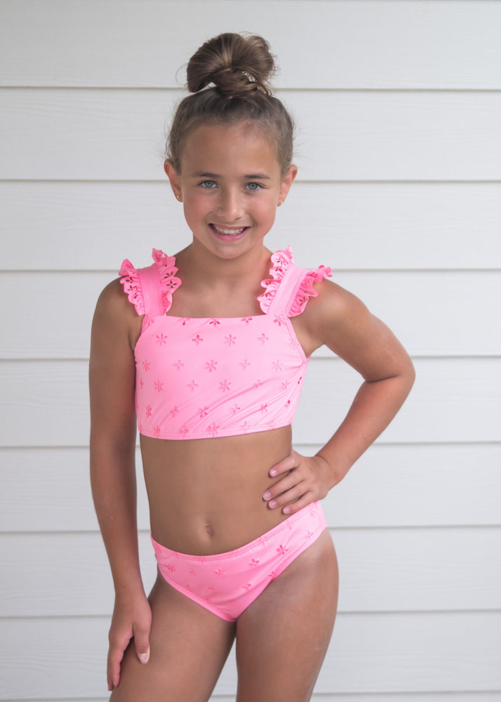 Be Elizabeth James & Lottie - Pink Eyelet Two Piece Swim