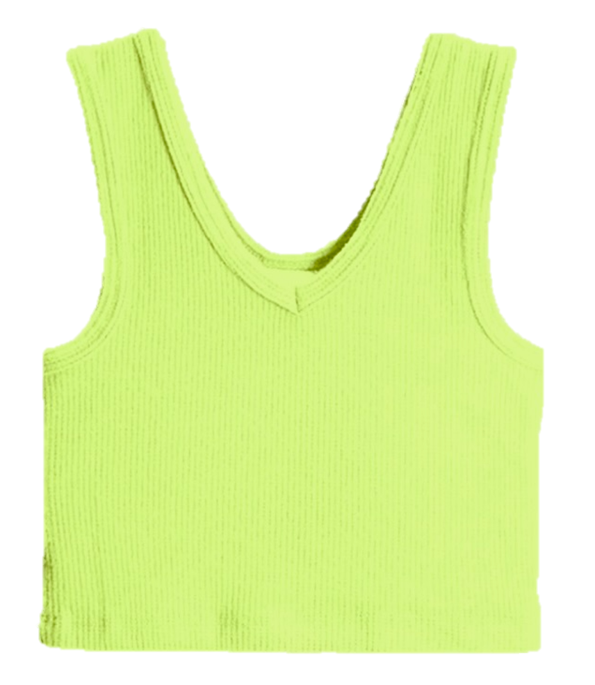 Suzette - Lime Green Waffle Tank