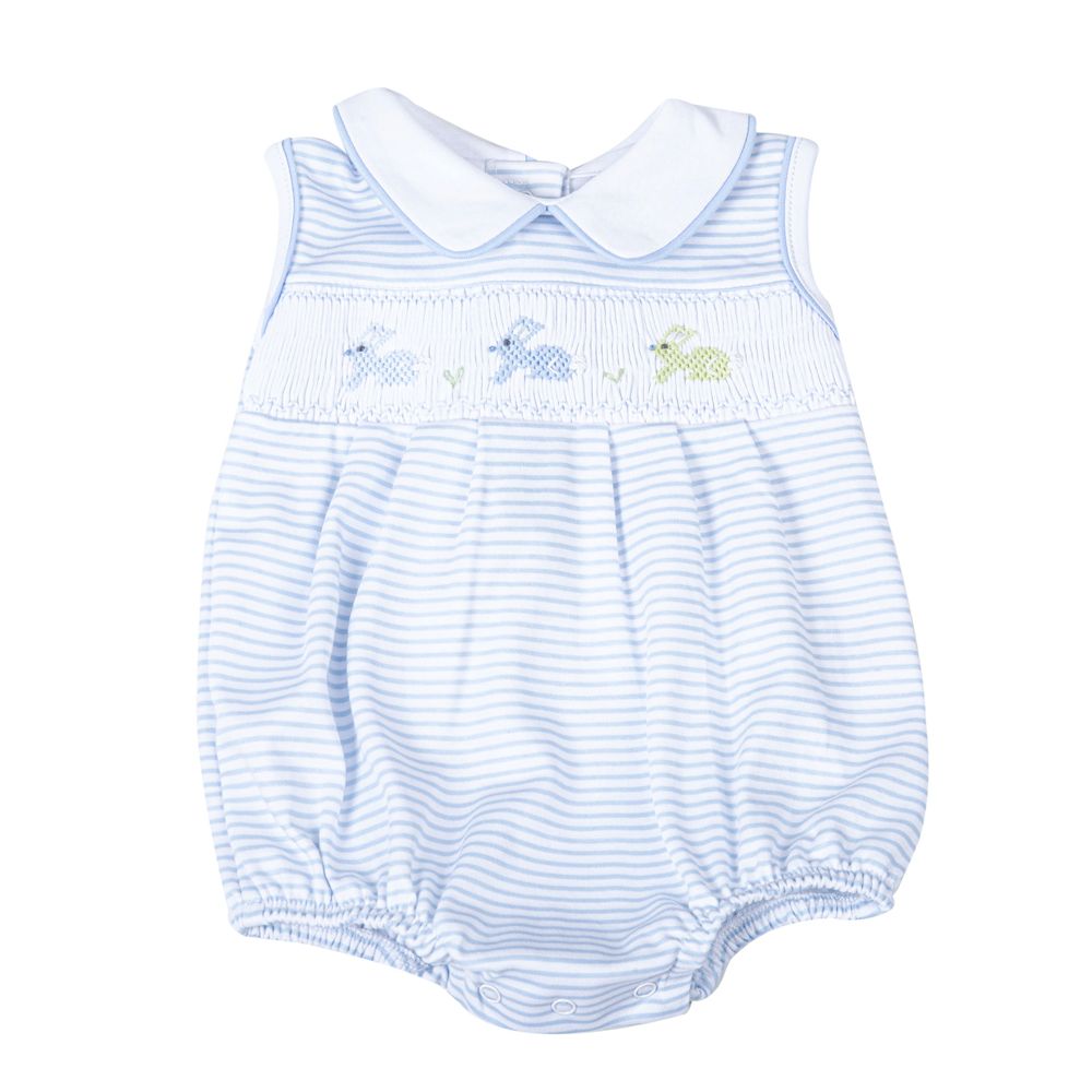 Magnolia Baby - Hoppity Hop Classics Smocked Sleeveless Bubble Light Blue