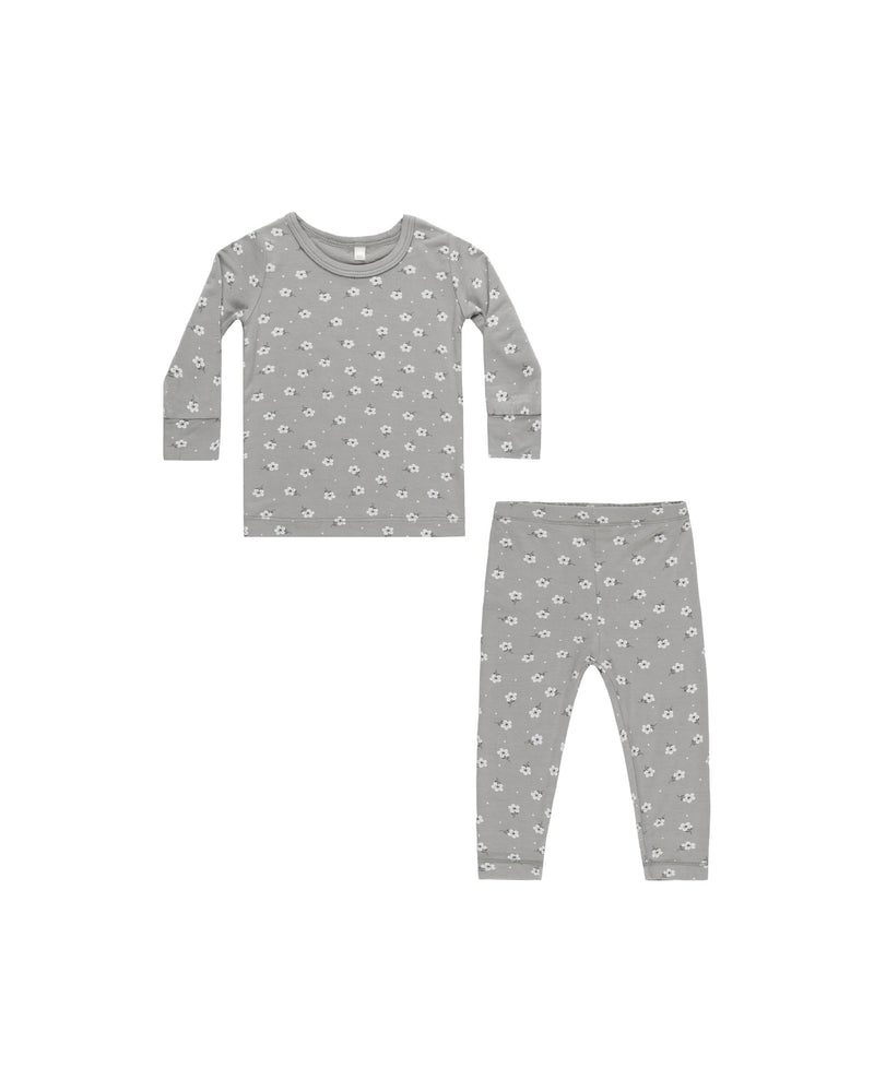 Quincy Mae - Blue Ditsy Bamboo Pajama Set