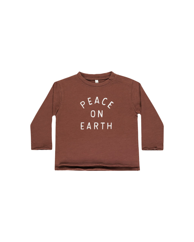 Rylee & Cru - Peace on Earth Raw Edge LS Tee