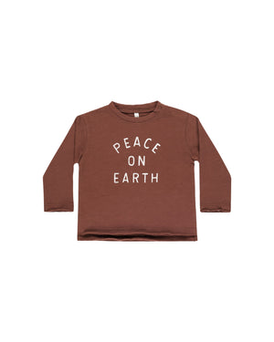 Rylee & Cru - Peace on Earth Raw Edge LS Tee