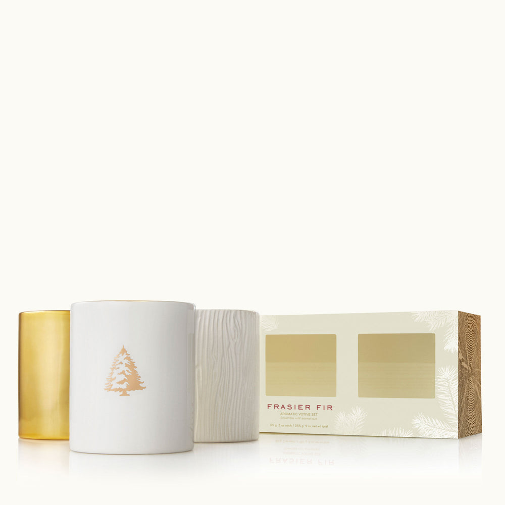 Thyme - 	Frasier Fir Gilded Poured Candle Trio Set