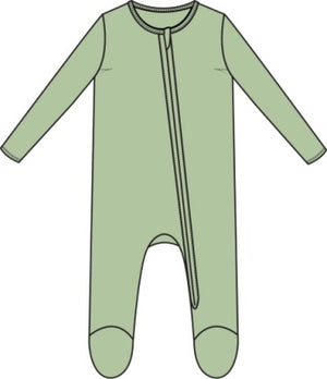 Angel Dear - Solid Foam Green Zip Footie