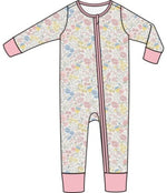 Angel Dear - Viola Floral Zip Romper