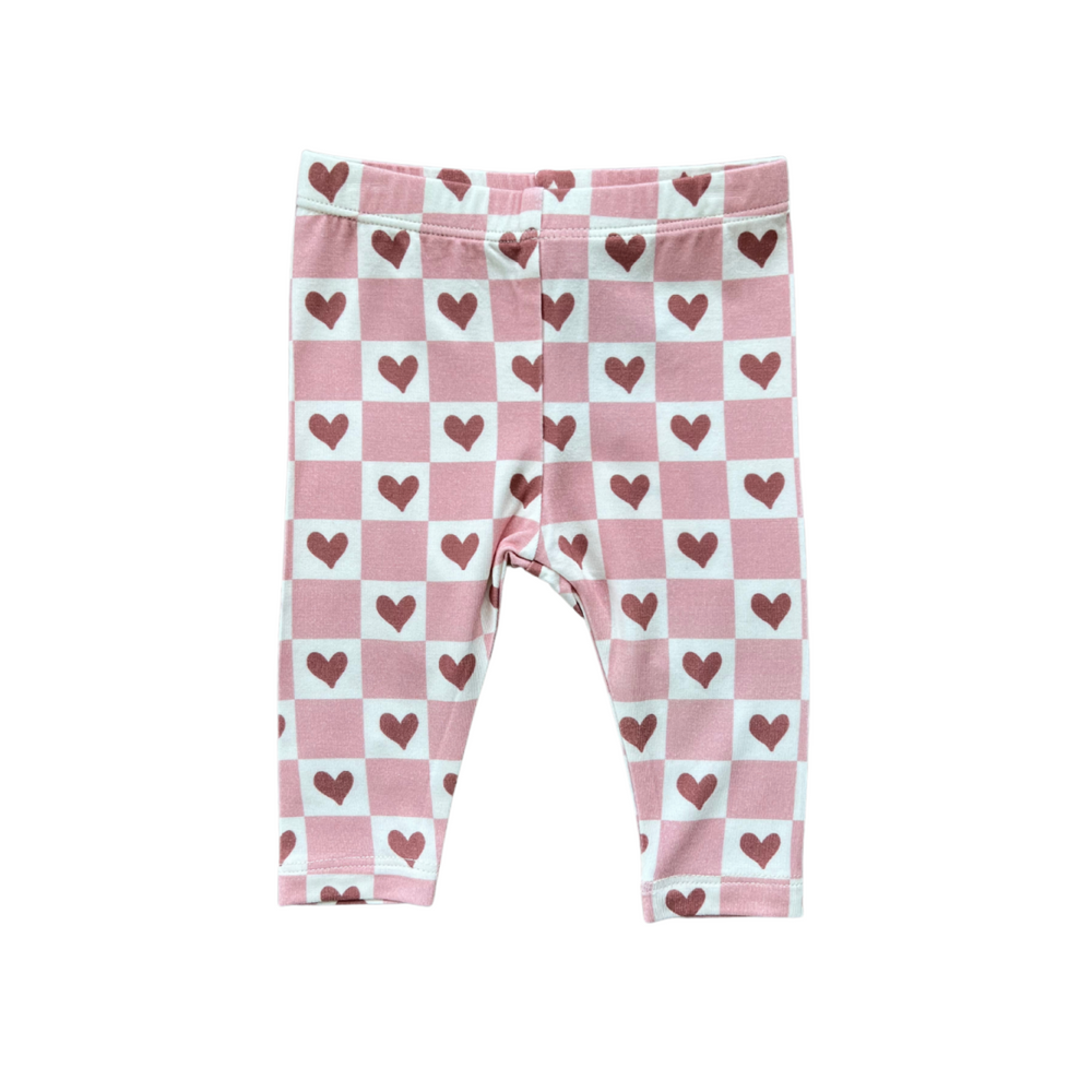 Babysprouts - Checkered Girl's Hearts Basic Leggings