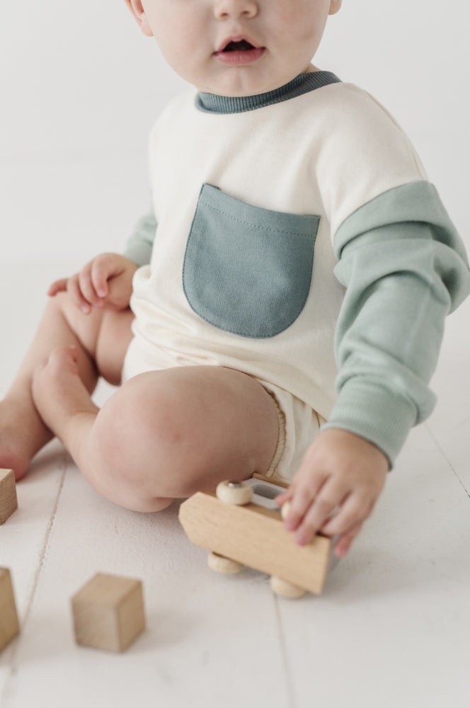 Babysprouts - Seafoam Colorblock Romper