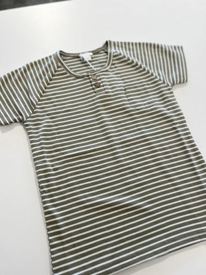 Jamie Kay - Pima Cotton Jason Tee - Moss Stripe