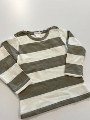 Jamie Kay - Pima Cotton Long Sleeve - Moss Chunky Strip