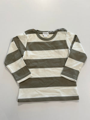 Jamie Kay - Pima Cotton Long Sleeve - Moss Chunky Strip