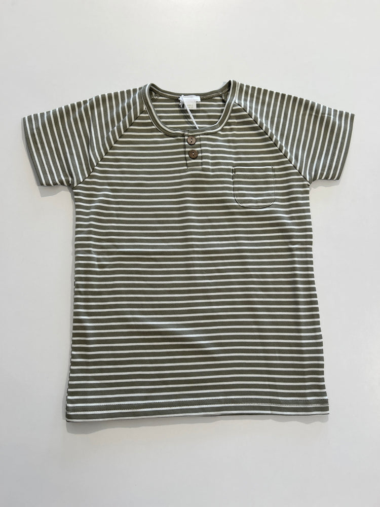 Jamie Kay - Pima Cotton Jason Tee - Moss Stripe