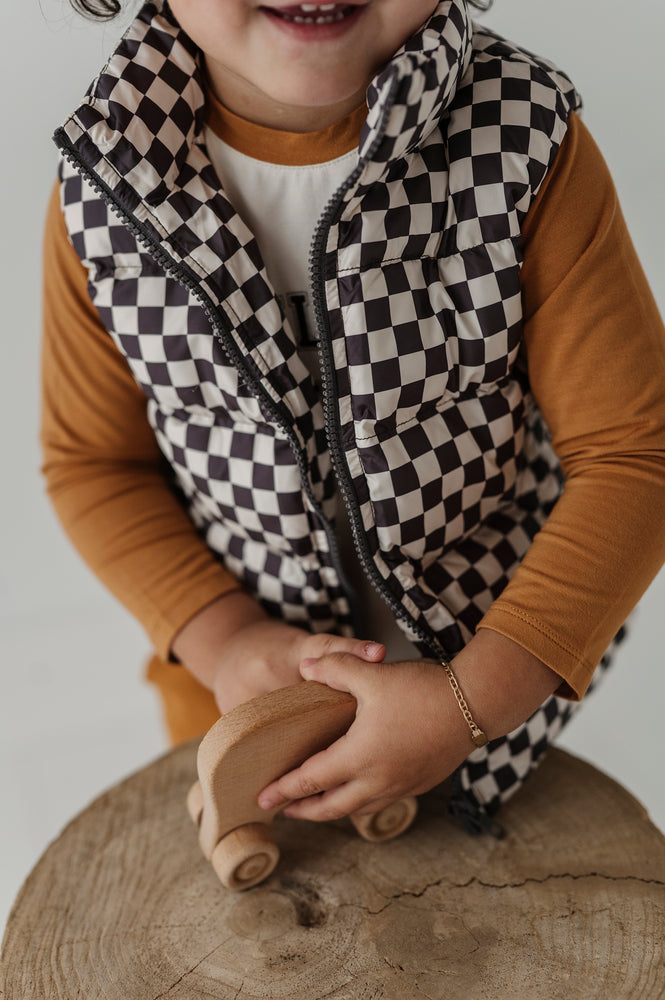 Babysprouts - Black & White Checkerboard Puff Vest