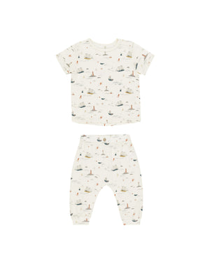 Rylee & Cru - Nautical Tee + Slouch Pant Set