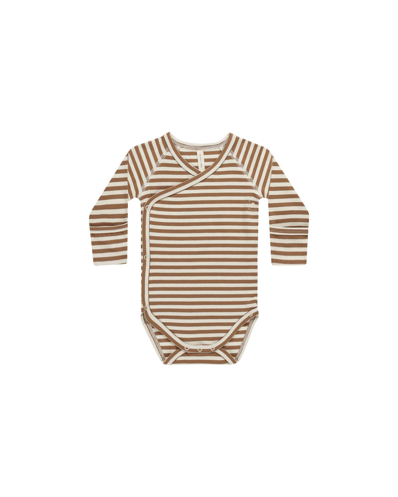 Quincy Mae - Cinnamon Stripe Side Snap Bodysuit