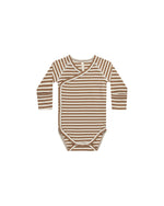 Quincy Mae - Cinnamon Stripe Side Snap Bodysuit