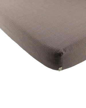 Quincy Mae - Indigo Gingham Woven Crib Sheet