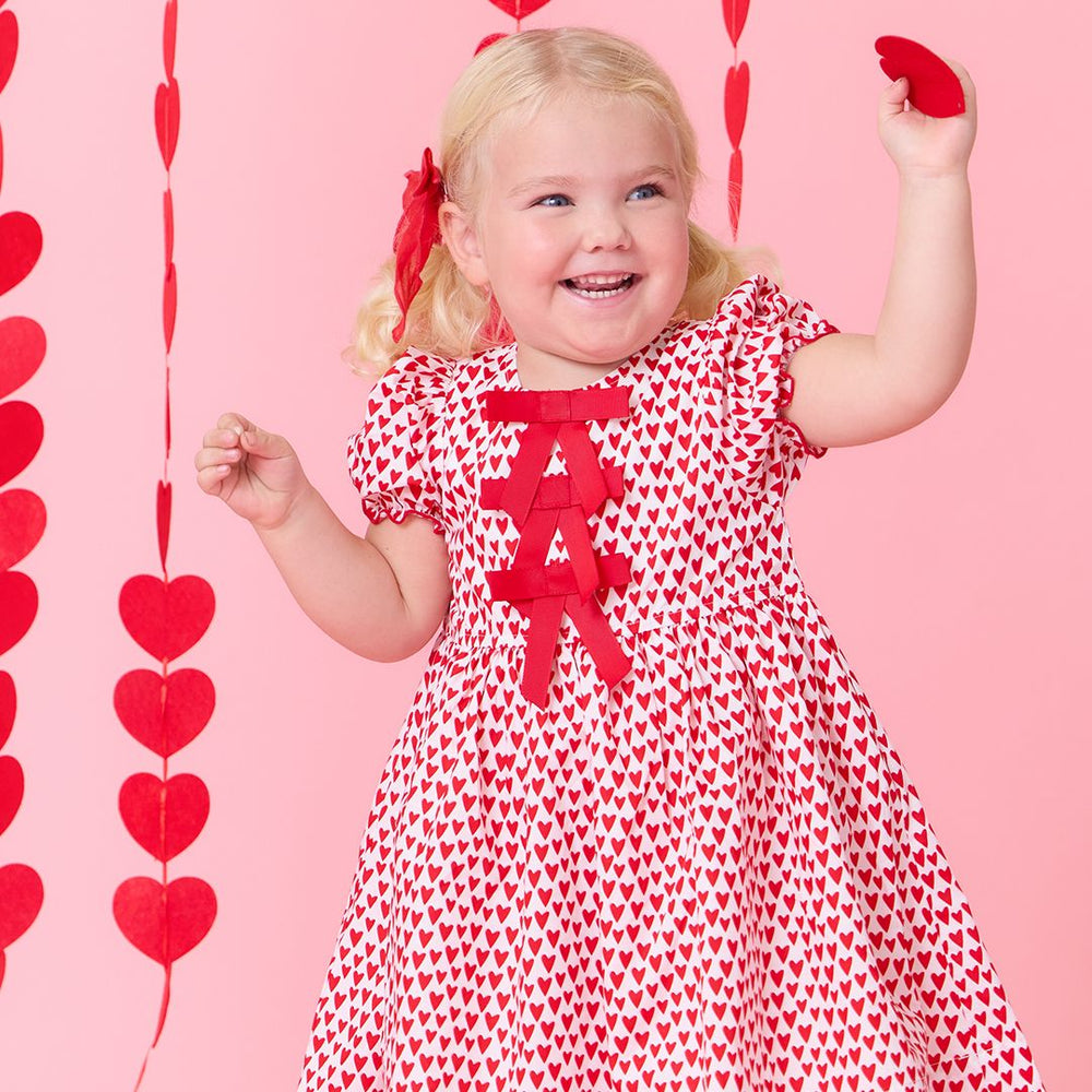 Pink Chicken - Girls Hermione Dress - Mini Hearts