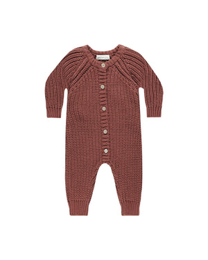 Quincy Mae - Cranberry Chunky Knit Jumpsuit