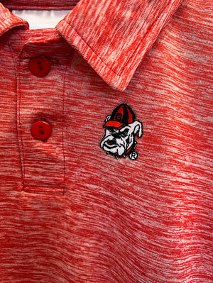 Georgia Bulldog Red Space Dye Polo